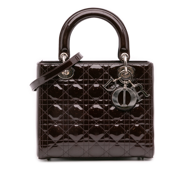 Pre-Loved Dior Medium Patent Cannage Lady Dior - Picture 1 of 12